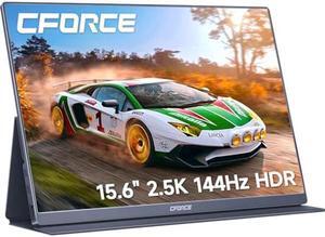 c-force Portable Monitor 15.6inch 2.5K QHD 2560x1440 144Hz 100% P3 USB C, HDMI High Refresh Rate Computer Display HDR IPS Gaming Monitor, Speakers, for Laptop PC MAC Phone PS5 Xbox Switch