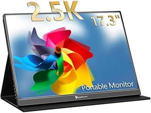 2.5K Portable Monitor, 17.3" QHD IPS Laptop Monitor, Dual USB C HDMI Second Computer Screen, VESA Gaming Display with 2 Speakers, Travel Monitor for Macbook Phone PS4/5 PC Phone Xbox Switch