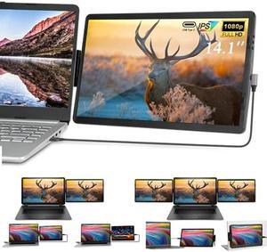 [(US Warehouse)]  14.1" Laptop Screen Extender, FHD IPS Portable Monitor, 360 Rotatable Dual Monitor for Laptop, Laptop Monitor Extender Connected with Type-c/hdmi, Support PC/Mobile Phone