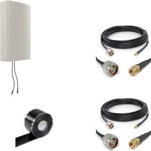 Cross-Polarized Antenna + 2X 25 ft SMA/N Cables + Free Silicone Tape (ANT-129-001-BDL-25)
