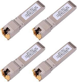 4PAKC 10G SFP RJ45 Copper Transceiver, 10G T Copper Module 10GBase-T SFP CAT.6a/7 up to 30 Meters Compatible with Cisco,Ubiquiti,Netgear,D-Link,Supermicro,TP-Link,Broadcom Mikrotik,Unifi