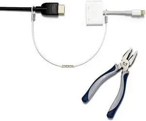 TetherTies Patented Pre-Assembled Adapter Ties - Anti-Theft Cable Locks for Tools, Dongles, Tethers, Computer adapters. Steel Cable, Security Lock, Easy Installation with Free Crimping Tool