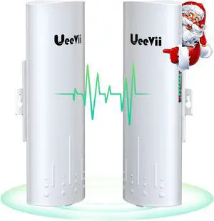 Wireless Bridge Gigabit High Speed, UeeVii CPE820 5.8G 1Gbps Point to Point WiFi Outdoor CPE with 16dBi High-Gain Antenna, Lang Range Up to 3KM, Plug and Play,24V PoE Power, IP65 Waterproof,2-Pack