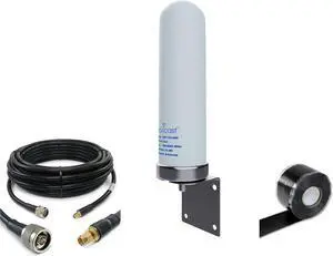 Proxicast 10 dBi 4G/5G/WiFI Omni Antenna + 50 ft Pro-Grade Coax Cable + Free Tape Bundle (ANT-126-002-BDL-50)