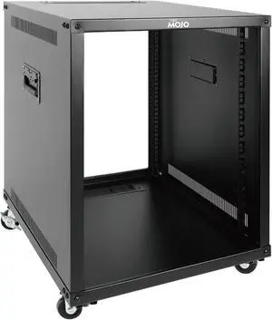 Tecmojo 12U Portable Rolling Network Rack, 4-Post Mobile Open Frame Server Rack with Wheels, Free Standing Server Cabinet for Computer/Data/AV/IT Equipment/Network Equipment