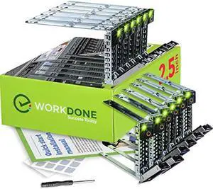 WorkDone 12-Pack 2.5" Drive Caddy - Compatible for Dell PowerEdge Servers - 14th Gen R440 R640 R740 R740xd R840 R940 R6415 R750xs XE8545 XC - Sticker Labels - Bright LED Tray - Setup Manual