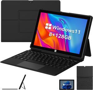 A DREAMER Windows 11 Tablet with Keyboard: 8GB+128GB SSD Tablet with Case, Intel CPU, Docking Keyboard, (Micro HDMI+Type C USB Slot), 5G Dual WiFi, 10.1inch Tablet with Keyboard and Case 3-in-1