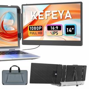 Laptop Screen Extender S2 - Triple Laptop Monitor Extender Ultra Slim 14 1080p Fhd Ips Plug And Play Portable Monitor For Laptop With Stand Compatible With 13 17 3 Mac Windows Linux Switch
