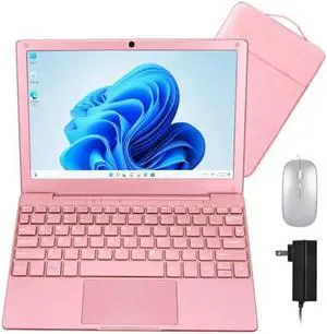 HBESTORE Mini Laptop,10.1Inch 8GB RAM 128GB SSD,IPS Display with Intel Celeron N4020 Processor (up to 2.8Ghz),Lightweight and Powerful with Windows 11 OS Small Computer. (Rose Gold)