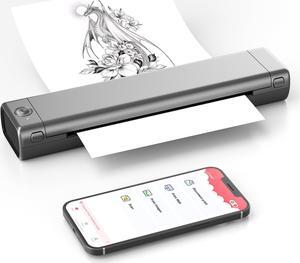 ItriAce M08F A4 Portable Printer Wireless for Travel, Bluetooth Thermal Printer Support A4 Thermal Paper, Compatible with Android iOS Phone & Laptop, Inkless Compact Printer for Home Office Vehicles