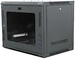 Networx 9U Wall Mount Server Cabinet - 18 Inch Depth, Acrylic Door, Flat Packed