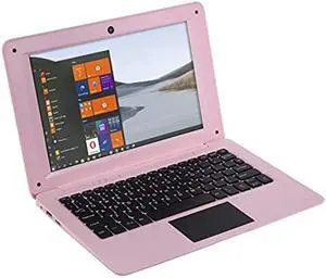 Goldengulf Windows 10 Computer Laptop Mini 10 Inch 32GB Ultra Thin and Light Netbook Intel Quad Core CPU PC HDMI WiFi USB Netflix YouTube (Light Pink)