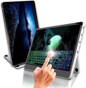 Alecewey KX Laptop Screen Extender Monitor Portable Monitor for Laptop 15.6 Inch 1080P FHD IPS Touch Screen Laptop Monitor Extender Plug and Play Type-C/HDMI for Windows,Mac