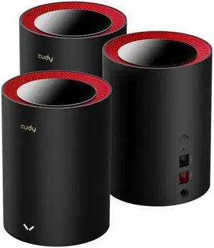 Cudy AX3000 2.5G Whole Home Wi-Fi 6 Mesh System, Up to 7000 Sq.Ft., 2.5G WAN, Ethernet Backhaul, Wireguard, OpenVPN, Zerotier, Cloudflare, DDNS, 2023 Release M3000 3-Pack