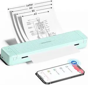 PokeLabel P831 Portable Bluetooth Thermal Printer, 300 DPI Inkless & Wireless, Quiet & Fast Printing, US Letter/A4/A5/B5 Paper Compatibility, Ideal for Business Travel & Occasional Print Needs
