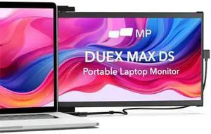 Mobile Pixels Duex Max DS 14.1'' Laptop Monitor Extender, Full HD FHD 1080P Portable Monitor,USB Type-C/HDMI Port for 14-17 '' Laptop, Compatible with Windows/Mac/Android/Switch(Dual Monitor)