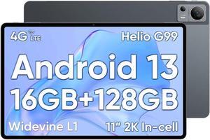 N-one Android 13 Tablet 11" 2K FHD 16GB 128GB 8-Core 1TB Expand 4G Cellular SIM GPS Travel Tablet Helio G99, 20MP Camera Long Lasting Battery Fast Charging Kid Tablet
