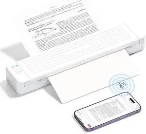 ItriAce Portable Thermal Printer Wireless for Travel, P831 Inkless Thermal Printer Support 8.5" x 11" US Letter & A4 Copy Paper,Wireless Bluetooth Printer Compatible with Phone & Laptop,300DPI.