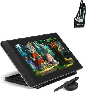 HUION KAMVAS Pro 13 GT-133 Pen Display 13.3 in- Battery-Free Digital Pen PW507, Replacement Pen Nibs 10Pcs with Pen Holder, Adjustable Stand ST300 and Skeleton Artist Glove Included
