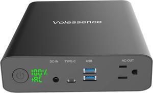 AC Outlet Portable Laptop Power Bank, Volessence 60000mAh 130W Travel Laptop Charger & External Battery Pack for Laptop, Drone, Projector and More