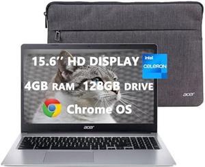 2024 Chromebook 315 for Student & Business by Acer, 15.6'' HD Laptop, Intel Celeron N4020(2-Core), 4GB RAM, 128GB(64GB eMMC+64GB Card), USB-C, Numeric Keypad, Long Battery Life, Chrome OS, RK Bundle