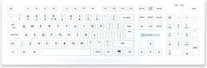 PUREKEYS Medical Keyboard Full Size Wireless White for Hospital, Dentist, Cleanroom, Laboratory and Industrial. Easy to Clean Hygienic Flat and Flexible Silicone