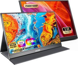 MNN Portable Monitor 15.6inch 1080P & 13.3'' 2.5K Laptop Monitor USB C HDMI Gaming Ultra-Slim IPS Display w/Smart Cover & Speakers, Plug&Play, External Monitor for Laptop PC Phone Mac Xbox PS5 Switch