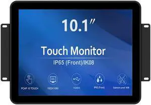 GreenTouch 10.1 inch 10 Points Front Waterproof Industrial Open Frame PCAP Touch Screen LCD Display Monitor 1280x800 Black