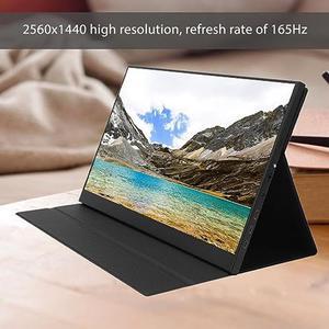 VBESTLIFE 2K Portable Monitor Touchscreen, 17.3inch HD IPS Touch Screen HDR Type C Monitor Bracket Integrated, 165Hz, 178deg Full View, for Game Consoles, Laptop, Desktop Hosts