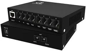 2 x POTS RJ11 Telephone and Gigabit Ethernet Over Fiber Converter - Multiplexer - Extender Set of FXS FXO Units - Universal Single and Multimode - 1 km MM (0.6 mi) 20km SM (11.4 mi) - Voice Over Fiber