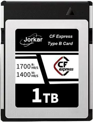 Jorkar 1TB CFexpress Type B Memory Card, High-Speed Up to 1700MB/s, RAW 8K 4K Photo & Video, for Cameras Camcorders Nikon Z6/Z7/Z8/D6, Canon EOS-1DXMark III/EOS-R5, Panasonic S1/S1R, DJI Ronin 4D