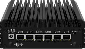 Kikusenko Firewall Micro Appliance, 6 Ports Inter N100 Quad Core Mini PC, Inter I226-V 2.5G NIC, Support AES-NI Router PC VPN Barebones, NO RAM NO SSD