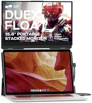 Portable Monitor - Mobile Pixels 15.6" Duex Float Portable Stacked Monitor, Full HD IPS Touchscreen (Built-in Kickstand), USB C/HDMI Laptop Screen Extender, Windows, MacOS, Linux, ChromeOS, Switch