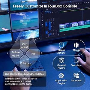 TourBox Elite, Upgraded Bluetooth Controller for Video Photo Editing, Color Grading, Ilustration, FCPX Premiere Davinci Resolve Adobe Photoshop Lightroom Capture One Illustrator After Effects Keyboard