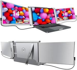 FQQ 14'' Laptop Screen Extender - Laptop Screen Extender Portable Monitor, Full HD IPS Display & Dual Triple Monitor Extender Compatible with 13.5"-16.5" Laptops S1 (Triple 14")
