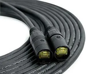 Sound Tools SuperCAT Professional Grade Shielded CAT5e etherCON Cable, Flexible Polyurethane Jacket, Neutrik Connectors (200 feet, Black)