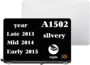 GBOLE Screen Replacement for MacBook Pro A1502 Late 2013 Mid 2014 Early 2015 EMC 2835 EMC 2678 EMC 2875 661-8153 Full LCD Screen Assembly Display