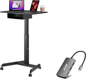 AVLT Rolling Desk Shelf and USB C USB A PD Hub
