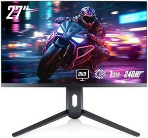 GTek 240Hz 2K Gaming Monitor, 27 Inch Display Full WQHD 2560 x 1440P, Extreme Low Motion Blur, Fast IPS 1ms MPRT, DisplayPort/HDMI, VESA - Q2740P