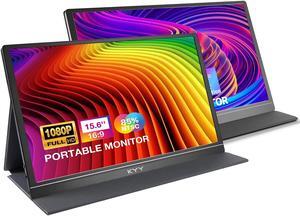 KYY 15.6'' Portable Monitor Bundle [K3 Black & K3-3 Grey] 1080P 4K FHD USB-C Laptop Monitor HDMI Computer Display HDR IPS Gaming Monitor w/Smart Cover & Dual Speakers, for Laptop PC Phone PS4 Xbox Swi