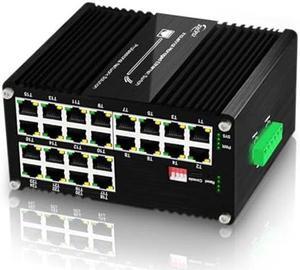 Zhpuostd 24-Port Managed PoE Gigabit Industrial Ethernet Switch, 2-Layer,Lightning Protection 4KV, IP40, -40degC to 80degC (-40degF to 176degF) Operating,Plug&Play,Support CLI, Web, DHCP Server/Client