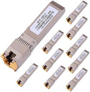 10PACK 10G SFP RJ45 Copper Transceiver, 10G T Copper Module 10GBase-T SFP CAT.6a/7 up to 30 Meters Compatible with Cisco,Ubiquiti,Netgear,D-Link,Supermicro,TP-Link,Broadcom Mikrotik,Unifi