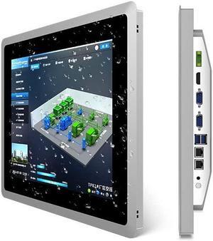 SunKol 15 inch Industrial Embedded Panel PC, 10 Point Capacitive Industrial Touch Screen Panel Computer, 2xUSB3.0,HDMI,2xRS232,2xLAN (J6412, 4GB RAM 64GB SSD)
