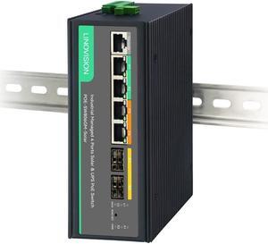 LINOVISION Managed Solar PoE Switch with Built-in MPPT Solar Charge Controller, L2 Management, Remote Battery Monitoring, Non-Stop UPS Power for Up to 4 PoE Camera and PoE 24V Wireless Bridge and AP