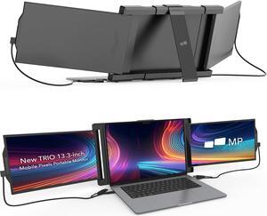 Mobile Pixels New Trio Portable Monitor, 13.3 '' 1080P FHD, Triple Monitor for Laptop, Plug and Play, Built-in Kickstand, Optional Magnets, Support Wins/Mac/Android/Switch, Work with 13-14.5" Laptops