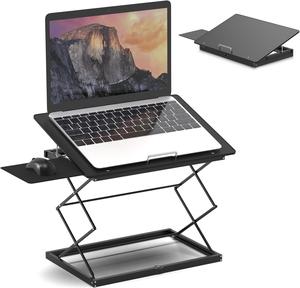CD4 Adjustable Standing Desk Converter for Laptops - Vertical Laptop Stand for Desk Adjustable Height Table Top Standing Desk Riser with Mouse Pad 2.6"-18.6" Standing Desk Adjustable Height Converter