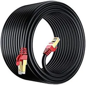 Maximm CAT 7 Ethernet Cable, Outdoor & Indoor (200 Feet) Heavy Duty Waterproof, Direct Burial, In-Ground, UV Jacket, POE, Network, Internet, Cat7Cable, 200ft