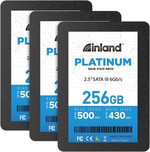 INLAND Platinum 3 Pack 256GB SSD SATA III 6Gb/s 2.5" 7mm TLC 3D NAND Internal Solid State Drive (256GB x 3)