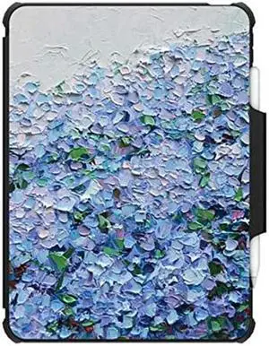 CASETiFY Impact Folio Case for iPad Pro 12.9" (3rd/4th/5th/6th Gen) - Nantucket Blue Hydrangeas by Ann Marie Coolick - Clear Black