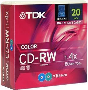 TDK 20 Pack Of CD-RW80 Rewriteable CDR's
